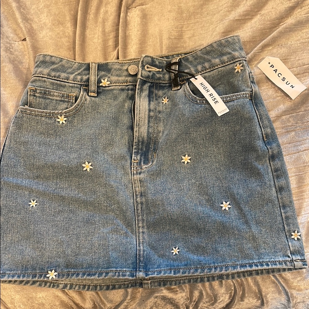 PacSun Blue Embellished Mini Skirt Casual